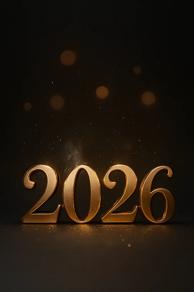 Golden 2026 New Year Display