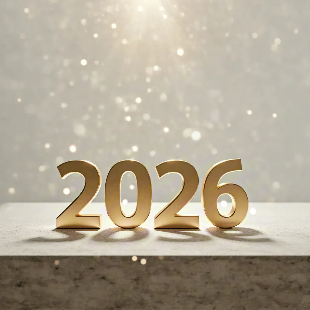 Golden 2026 typography festive background