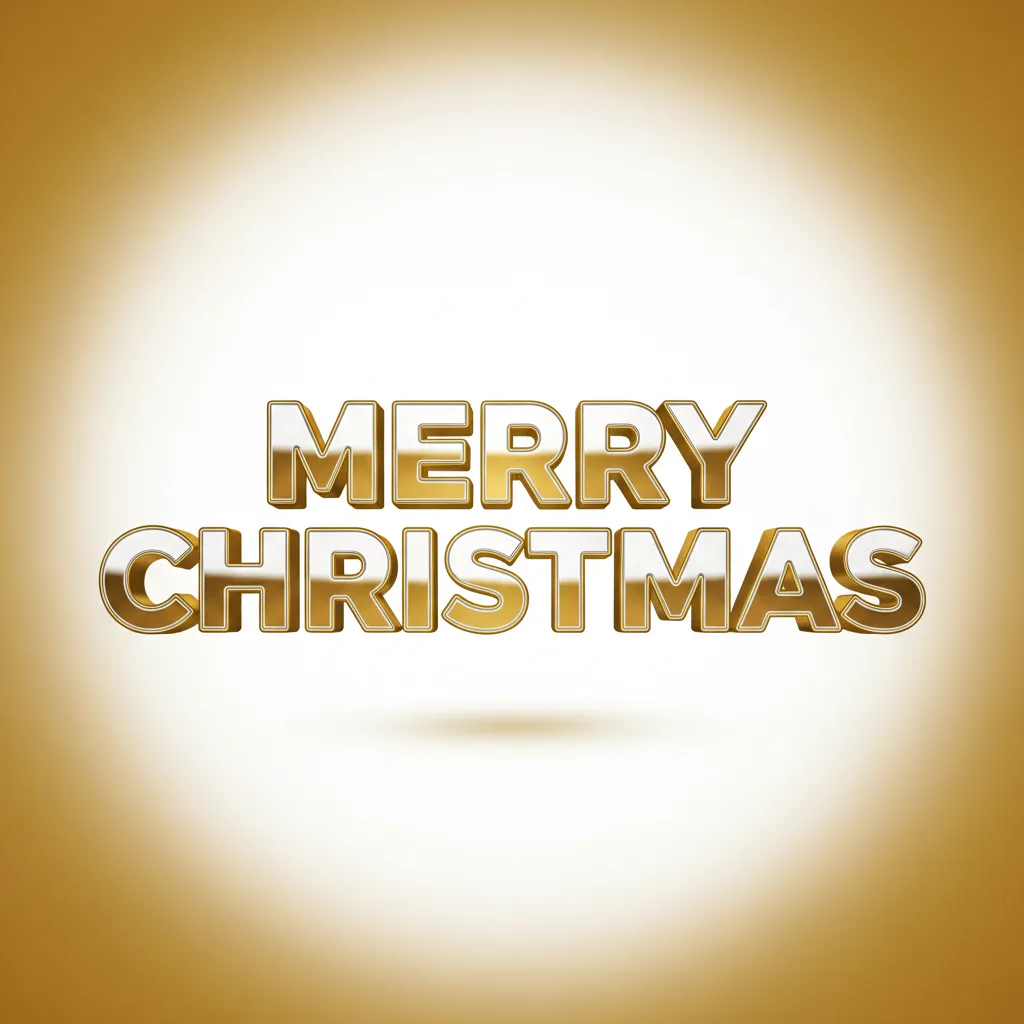 Golden Merry Christmas Typography