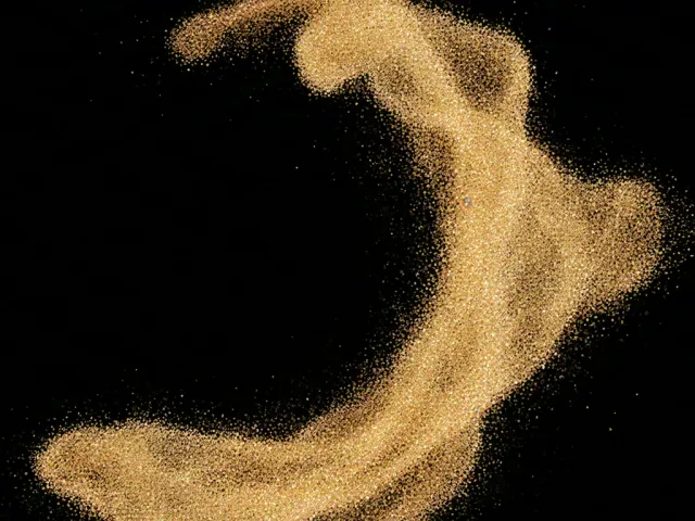 swirling golden dust forming an abstract wave