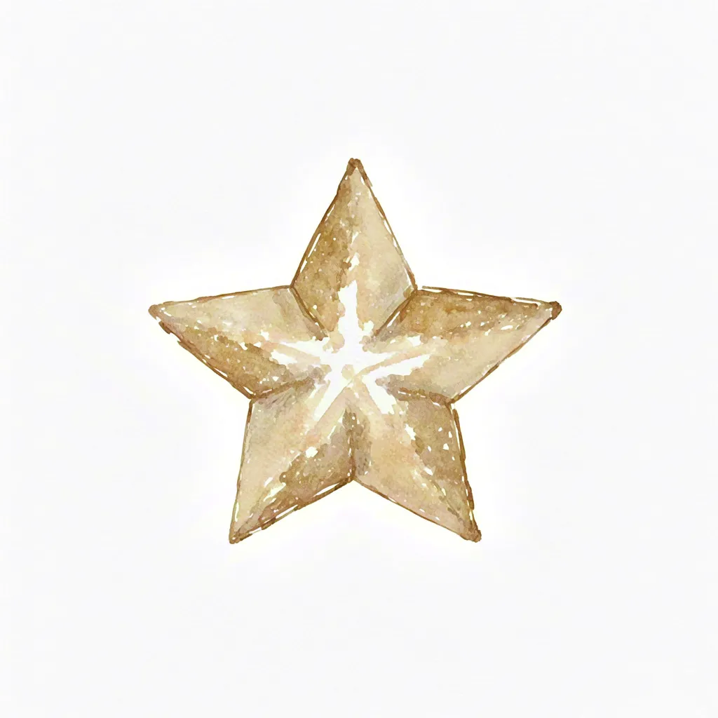 Golden star watercolor — festive holiday illustration