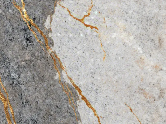 Gray marble texture with golden streaks
