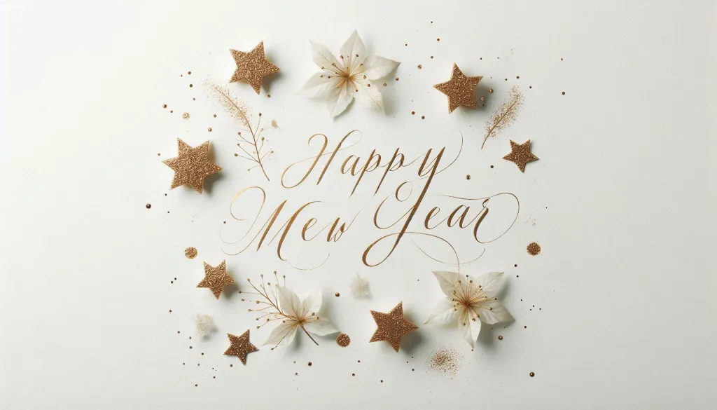 Happy New Year card with stars — festive greeting