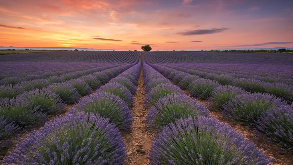 Lavender field at sunrise