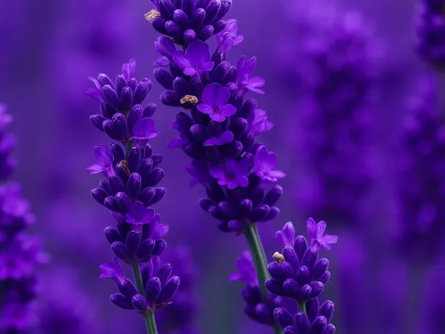 close-up of purple lavender flowers