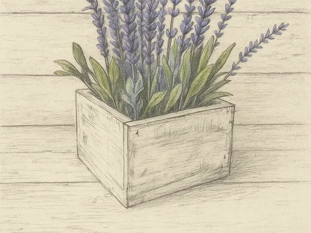 Hand-drawn lavender flower sketch