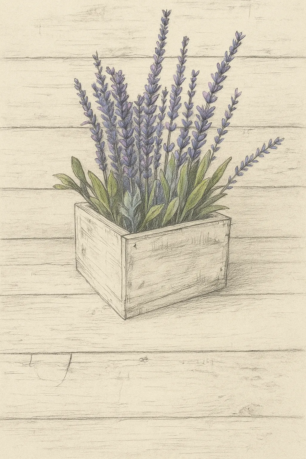 Hand-drawn lavender flower sketch