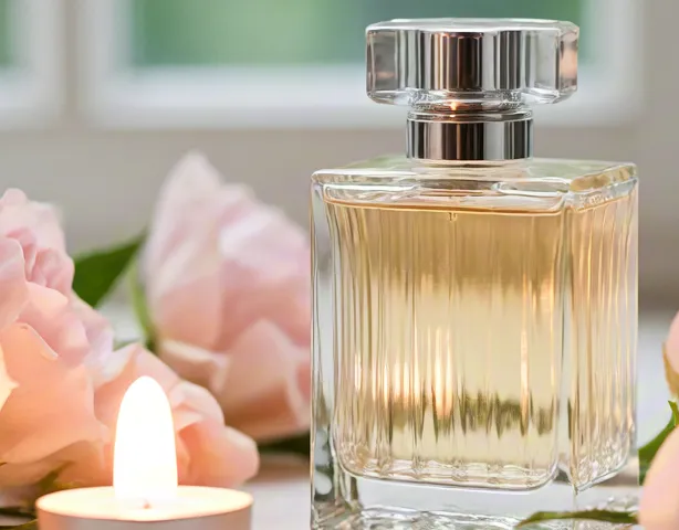 Elegant floral perfume setup