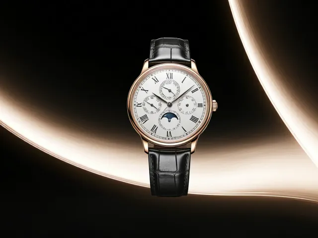 Premium wristwatch on dark elegant backdrop