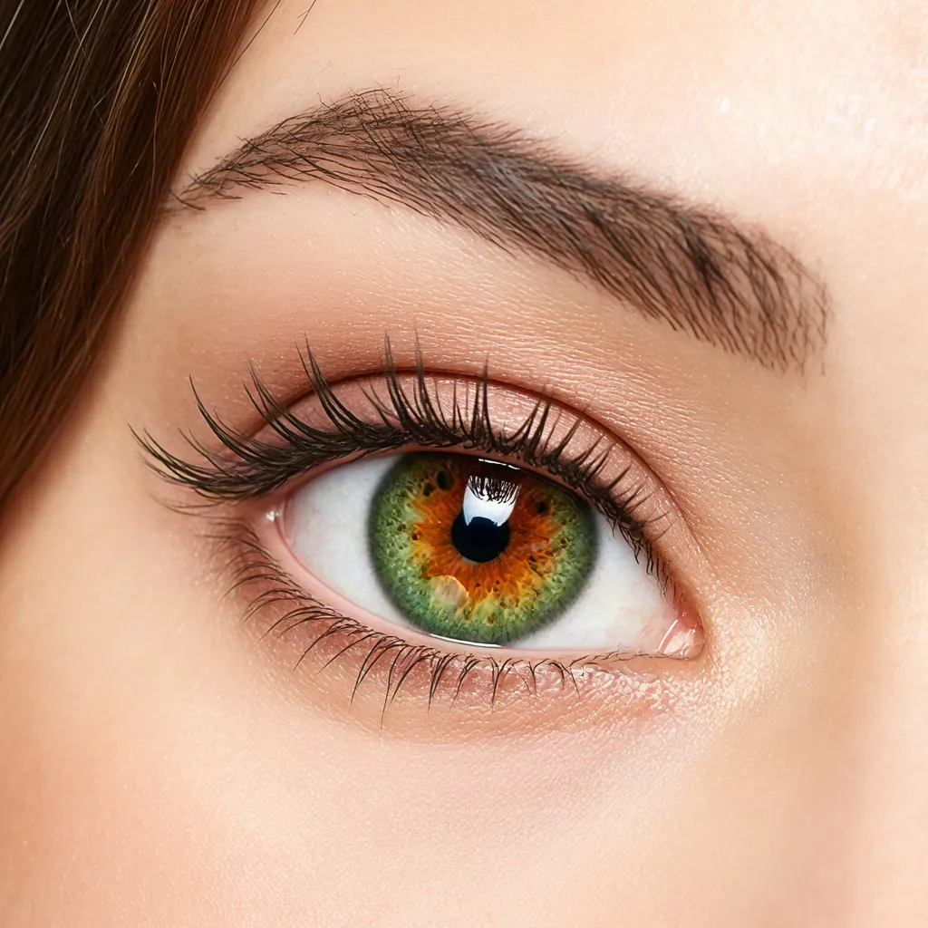 Macro close-up of a hazel eye with vivid colors