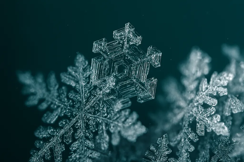 Macro photo of snowflake structure