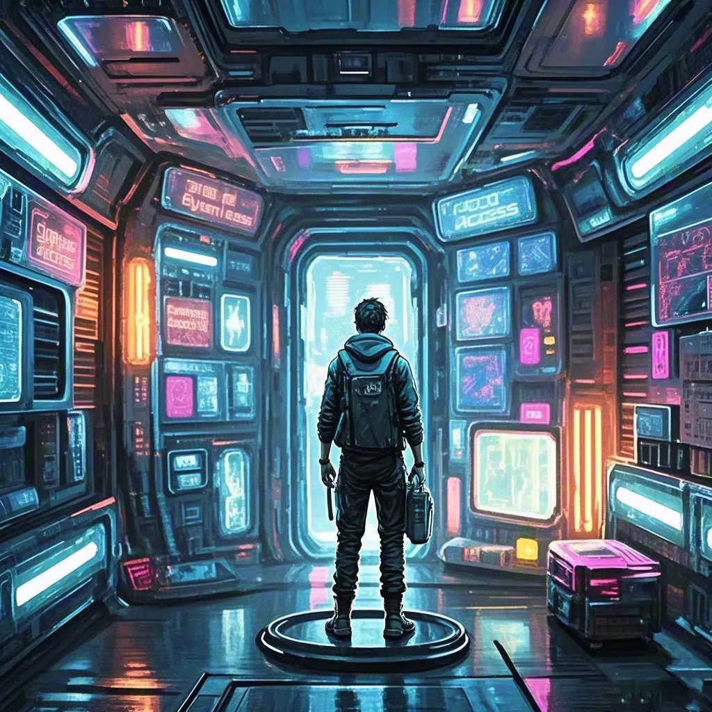 Man standing in futuristic control room