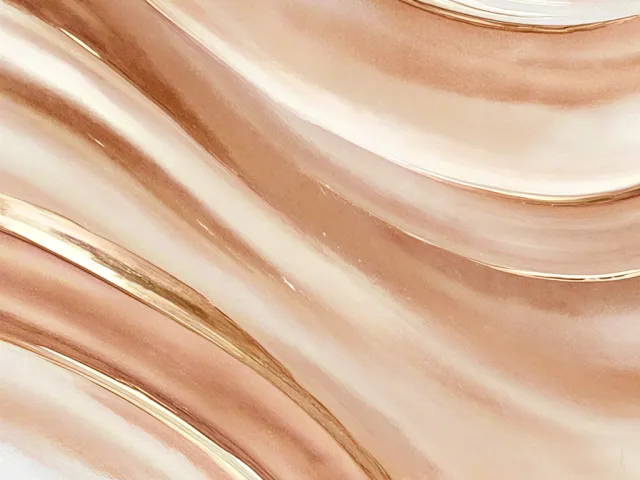 Fluid abstract marble texture in beige and caramel hues.