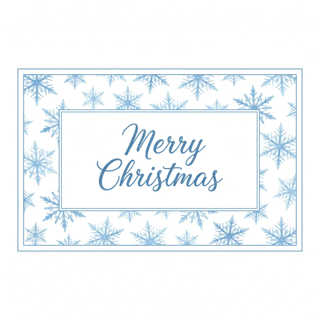 Merry Christmas Blue Snowflake Card
