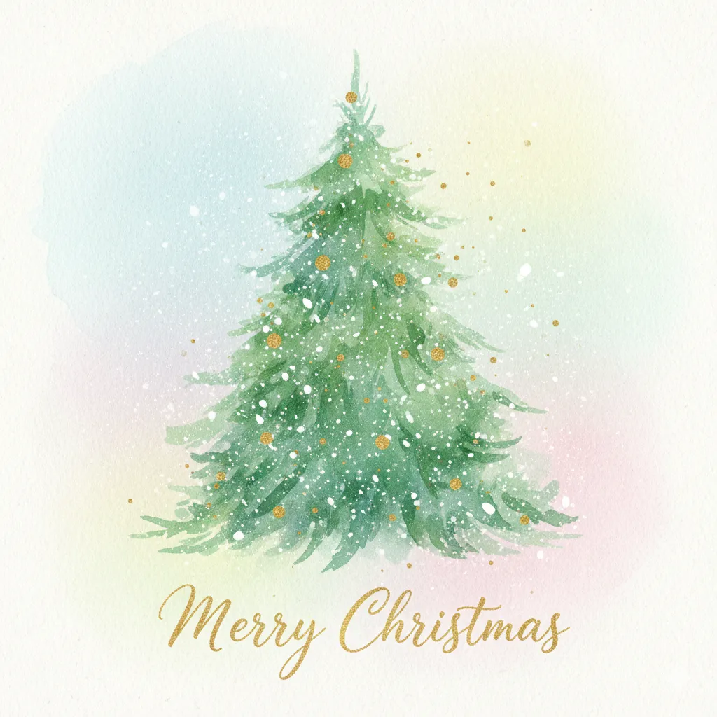 Merry christmas pine tree card