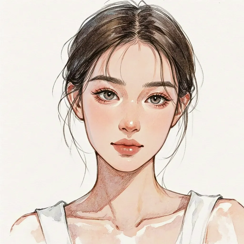 Minimal beauty portrait illustration