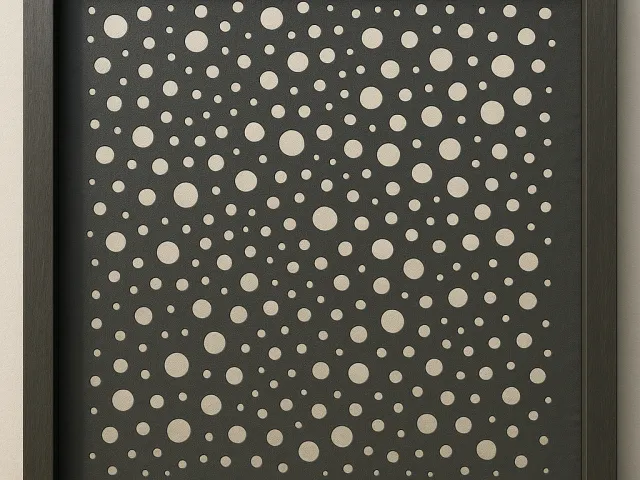 abstract dot pattern artwork in square frame