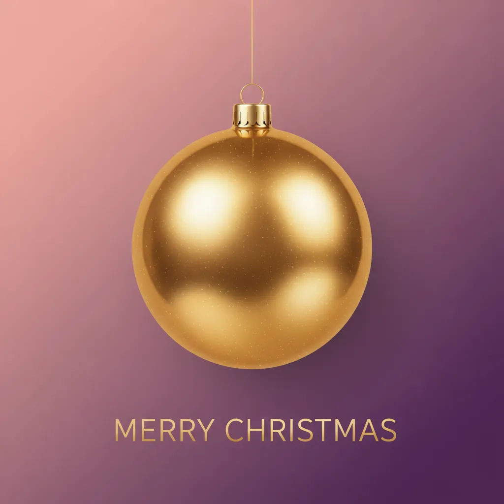 Minimal gold Christmas ornament