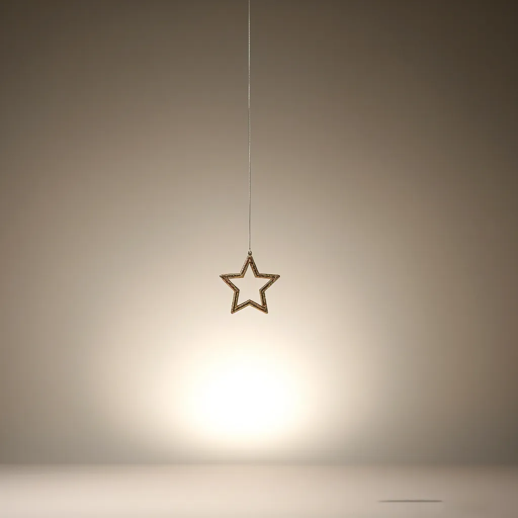 Minimal hanging star Christmas decoration