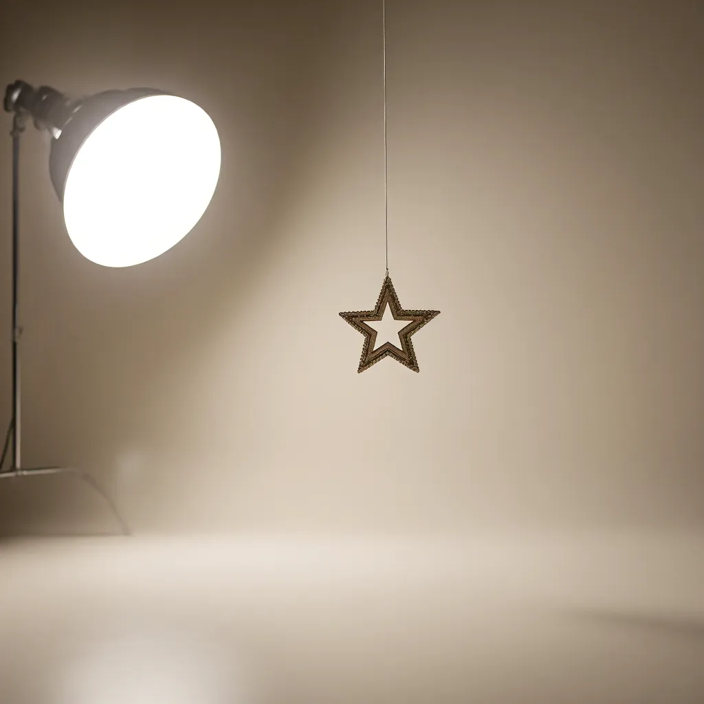 Minimal hanging star decoration