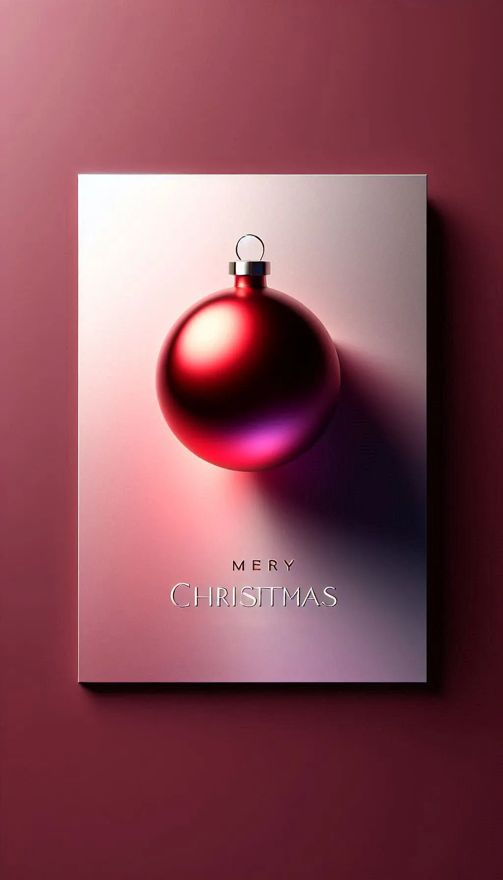 modern red bauble on soft pink background with elegant lighting