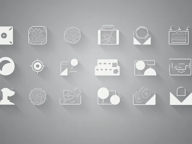 minimal white icon set on soft gray background