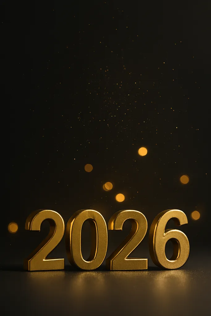 Minimalist Gold 2026 New Year Poster