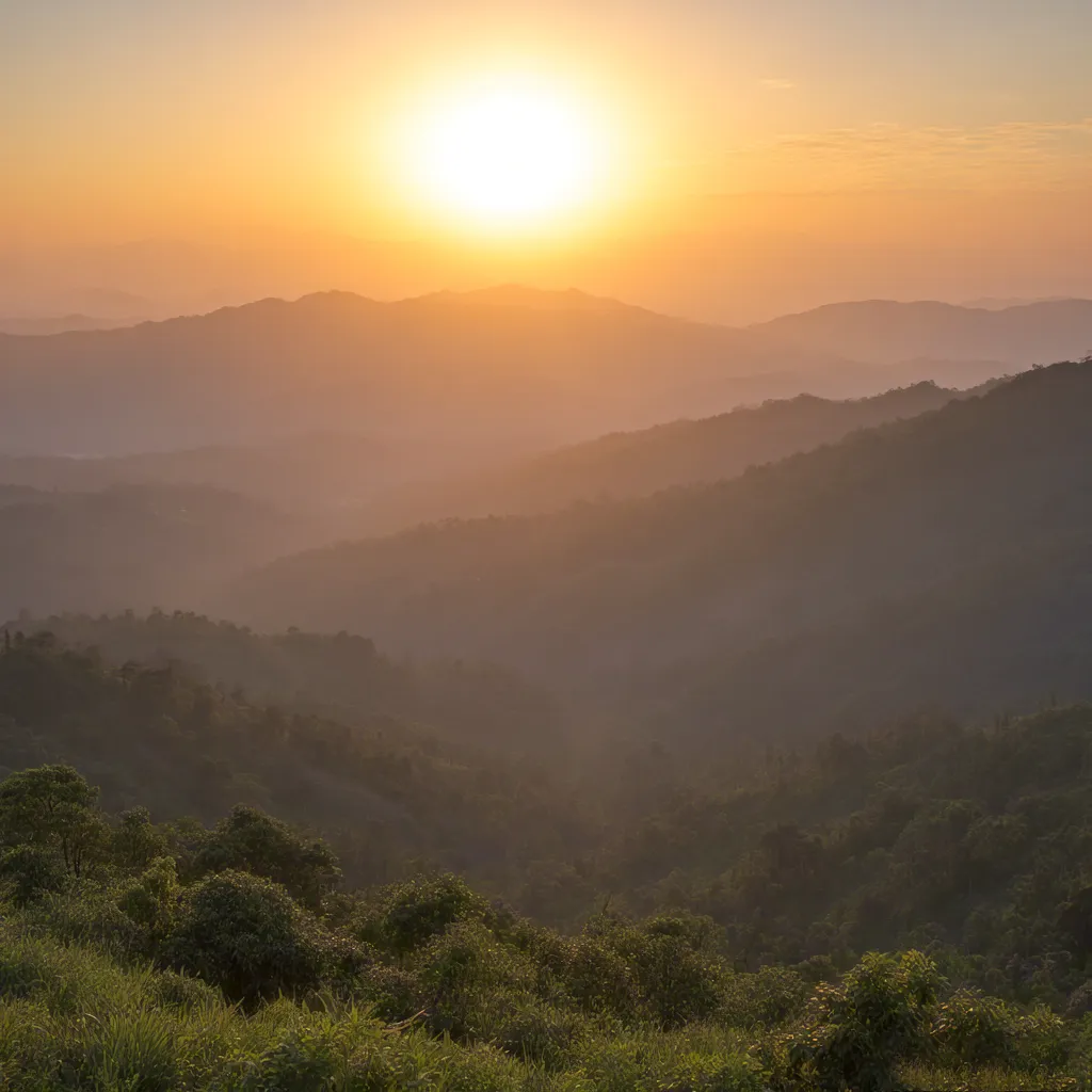 Mountain sunrise landscape — morning nature scene