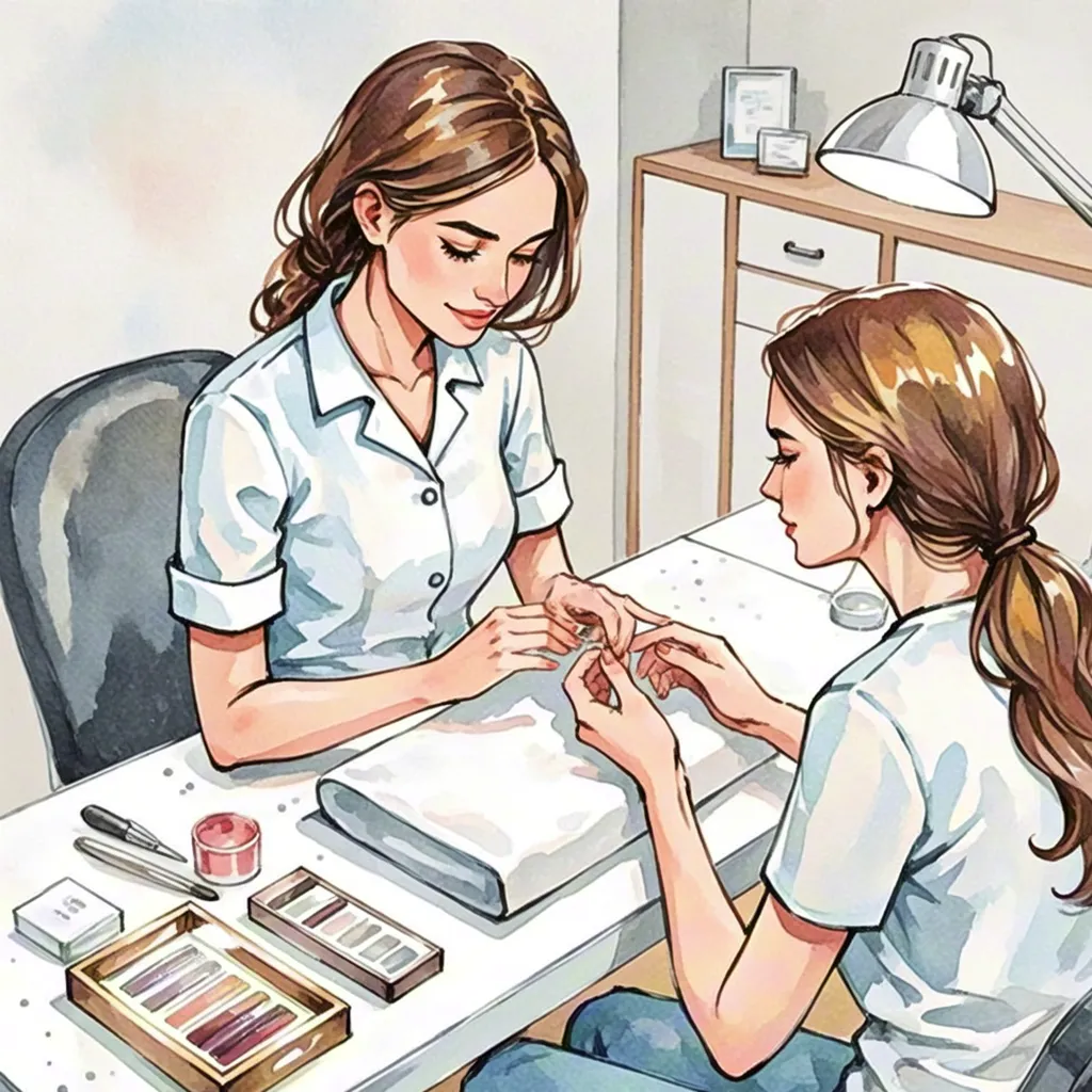 Nail care session illustration