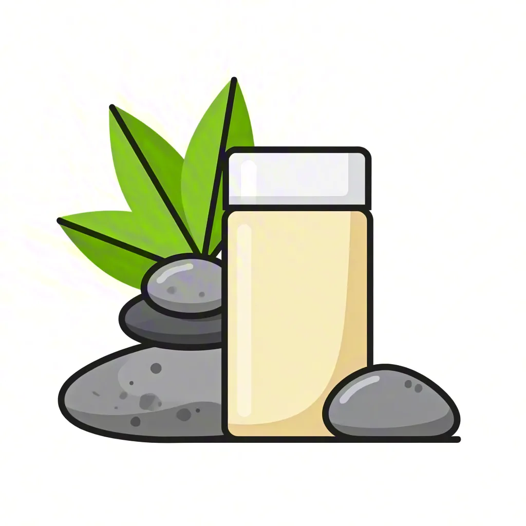 Natural cosmetic bottle illustration