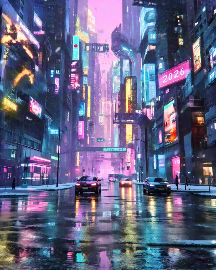 Neon Cyberpunk Christmas Street