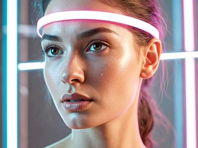 Woman neon fitness portrait