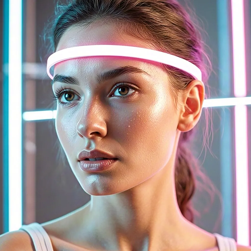 Neon fitness portrait