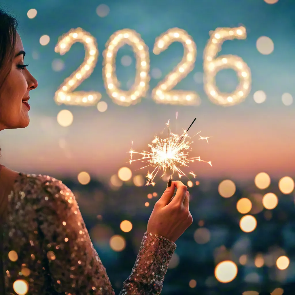 New Year 2026 Sparkler Selfie