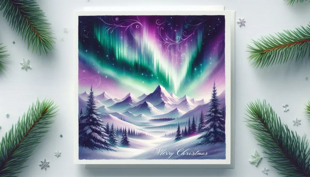 Northern Lights Holiday Landscape
