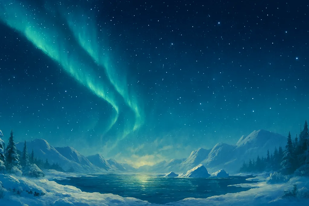 Northern lights night sky