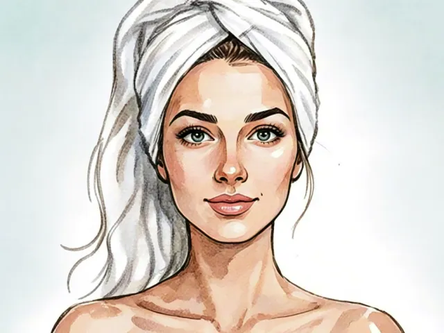 Watercolor spa woman portrait