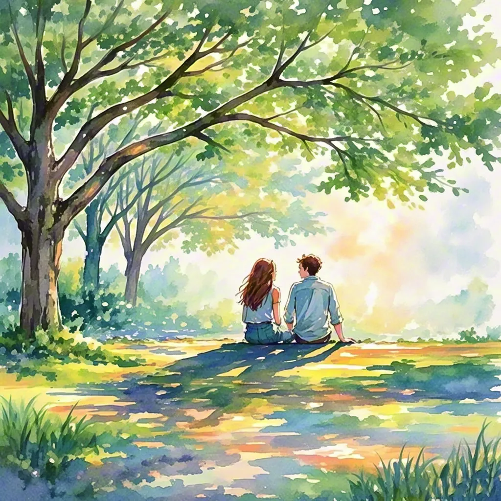 Peaceful Park Scene with Couple