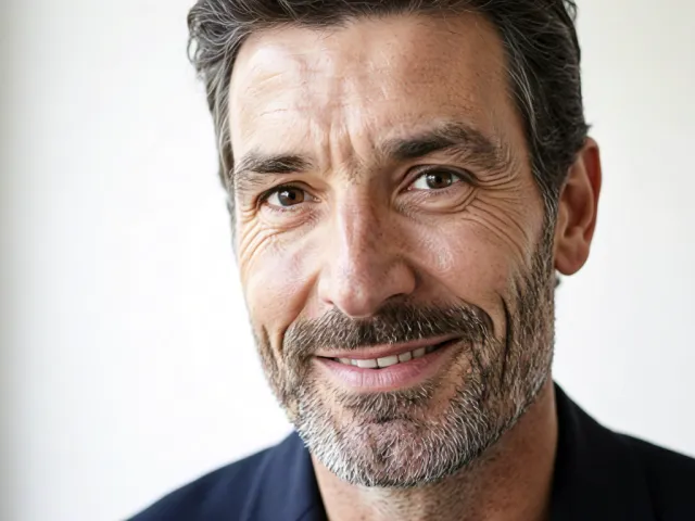 Close-up of mature man smiling warmly