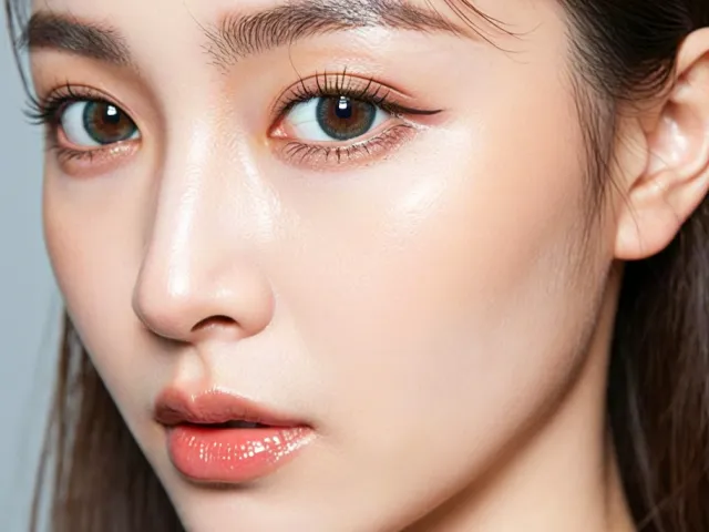 Close-up beauty portrait of young woman