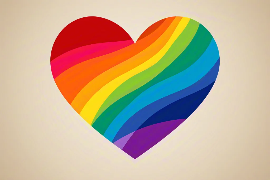 Rainbow heart illustration
