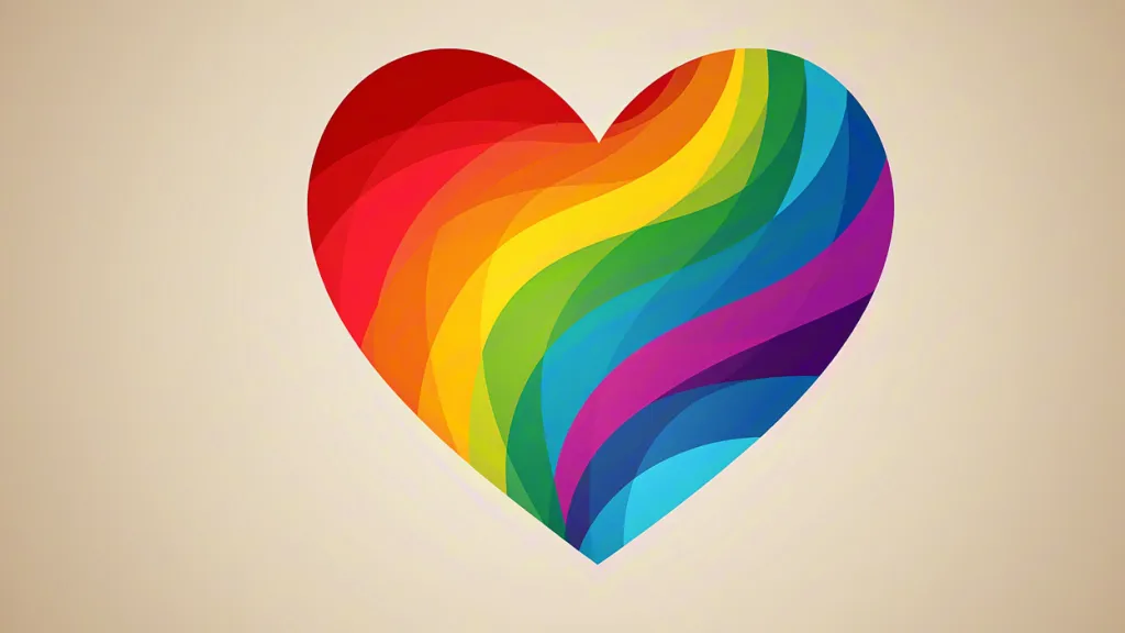 Rainbow heart symbol