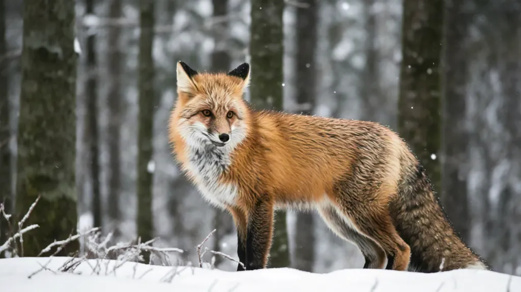 Red fox in snow forest || ai ernie