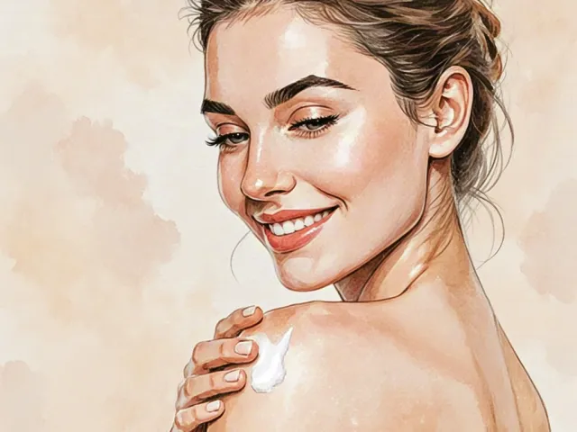 Spa portrait of a woman sitting with serene expression.