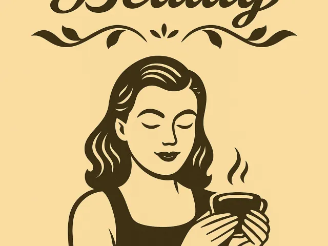 Vintage style beauty poster woman illustration