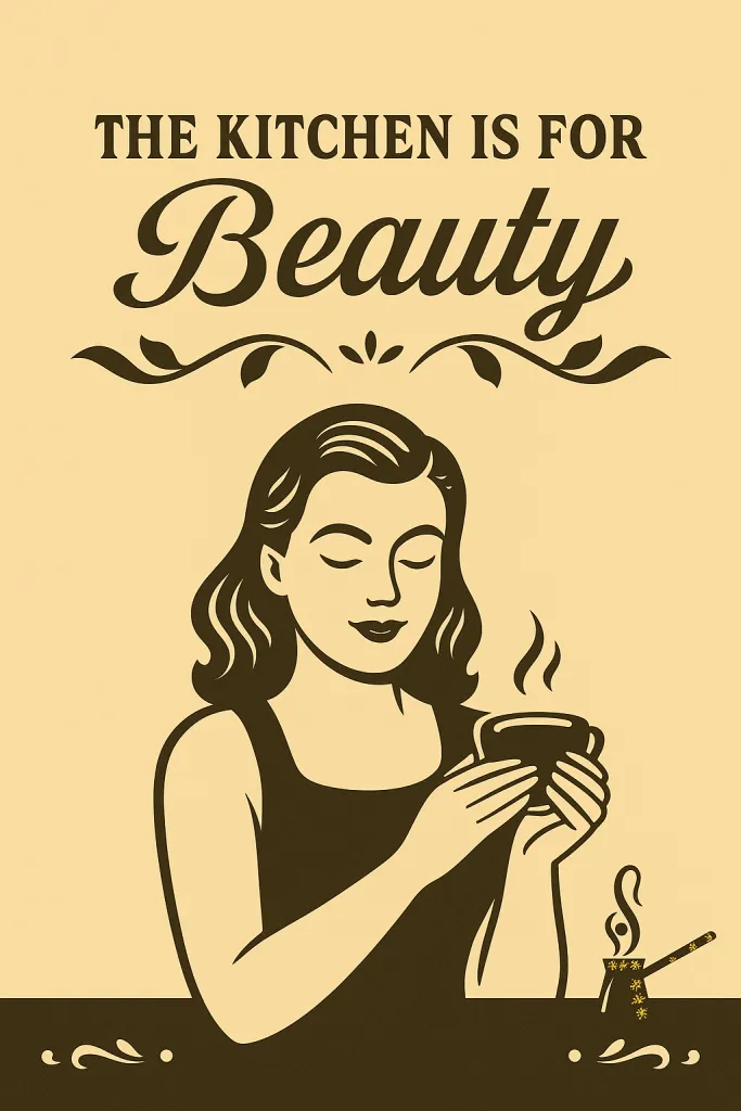Vintage style beauty poster woman illustration