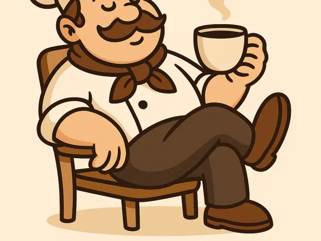 Vintage man drinking coffee illustration