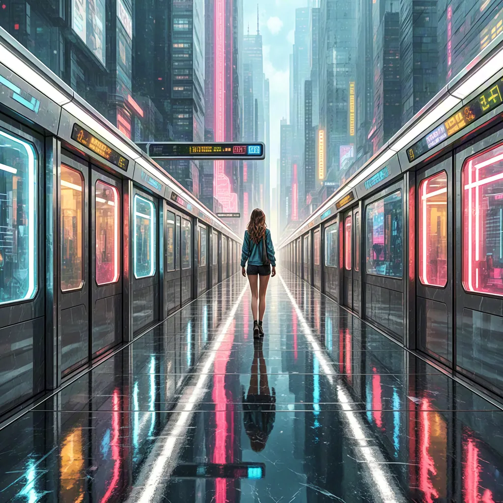 Sci-fi couple with futuristic robot