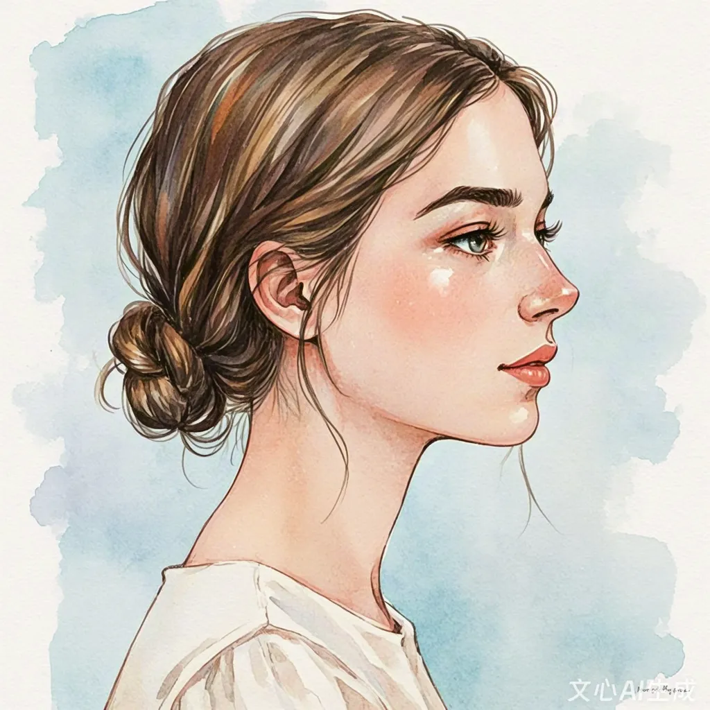 Side portrait of woman with soft hairstyle