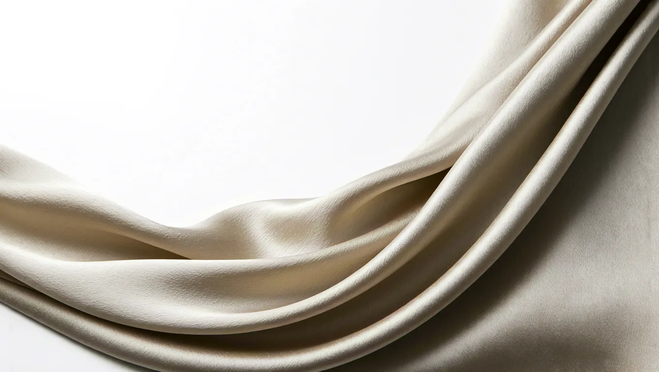Smooth white silk fabric folds